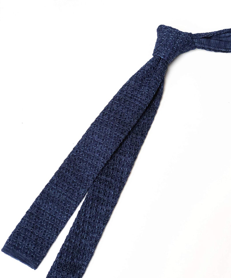 Elfeves Men Retro Designed Fashion Novelty Ties Navy Blue Indigo Stylish Casual Textured Necktie For Groomsmen - Image 4